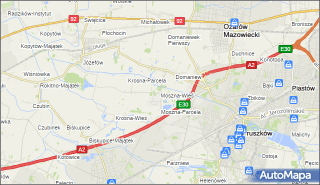 mapa Moszna-Wieś, Moszna-Wieś na mapie Targeo