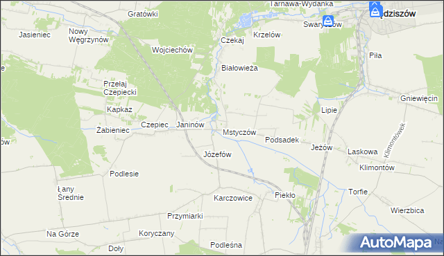 mapa Mstyczów, Mstyczów na mapie Targeo