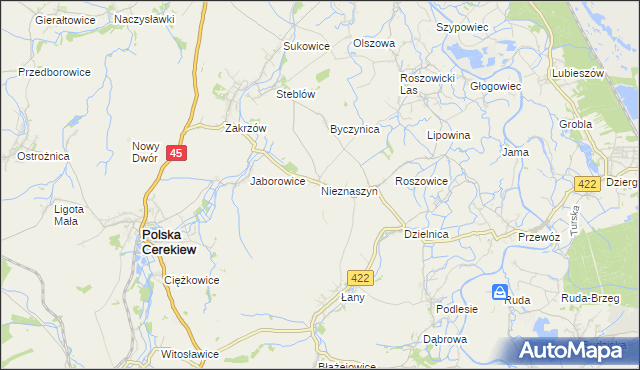 mapa Nieznaszyn, Nieznaszyn na mapie Targeo
