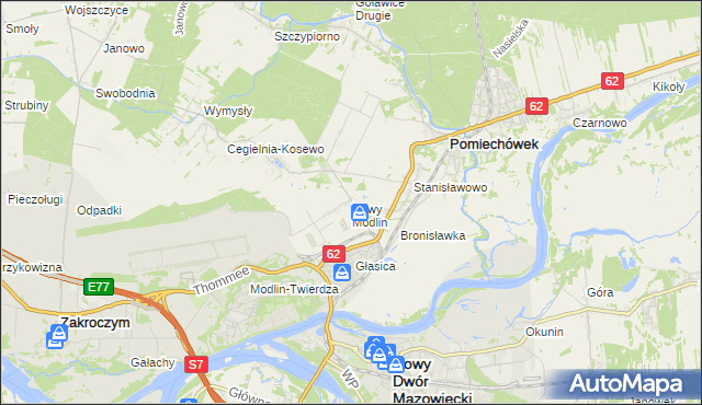 mapa Nowy Modlin, Nowy Modlin na mapie Targeo