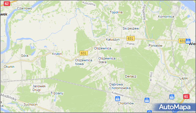 mapa Olszewnica Stara, Olszewnica Stara na mapie Targeo