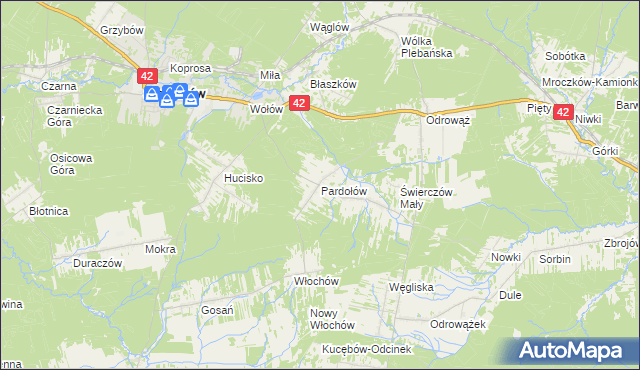 mapa Pardołów, Pardołów na mapie Targeo