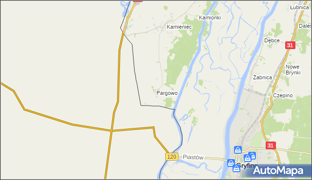 mapa Pargowo, Pargowo na mapie Targeo