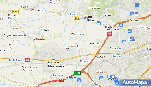 mapa Piotrkówek Duży, Piotrkówek Duży na mapie Targeo
