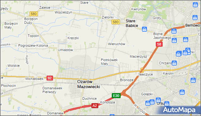 mapa Piotrkówek Mały, Piotrkówek Mały na mapie Targeo
