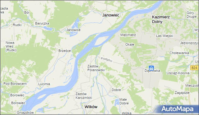 mapa Podgórz gmina Wilków, Podgórz gmina Wilków na mapie Targeo