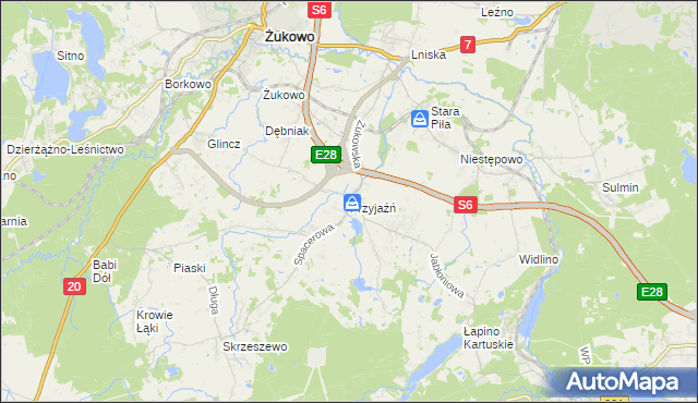 mapa Przyjaźń, Przyjaźń na mapie Targeo