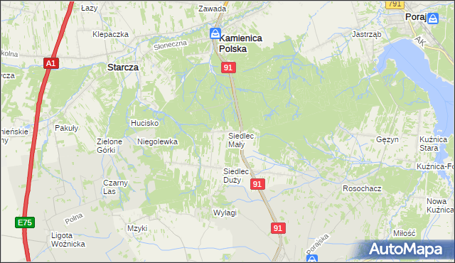 mapa Siedlec Mały, Siedlec Mały na mapie Targeo