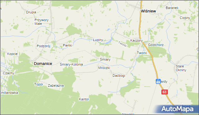 mapa Śmiary, Śmiary na mapie Targeo