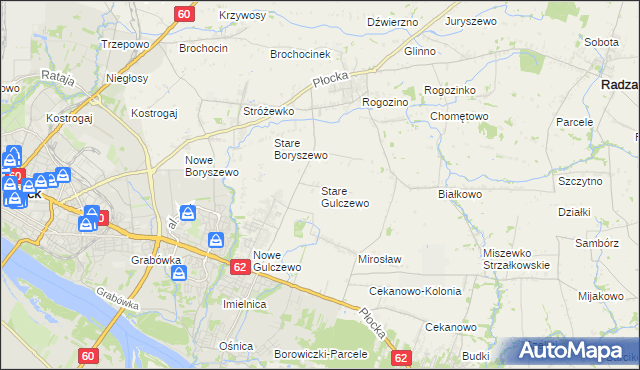 mapa Stare Gulczewo, Stare Gulczewo na mapie Targeo