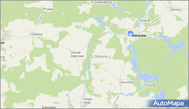 mapa Strużyny, Strużyny na mapie Targeo