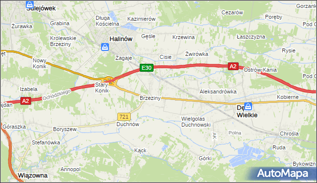 mapa Wielgolas Brzeziński, Wielgolas Brzeziński na mapie Targeo