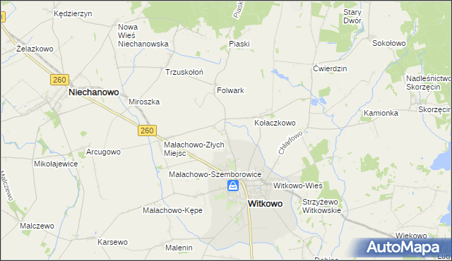 mapa Witkówko, Witkówko na mapie Targeo