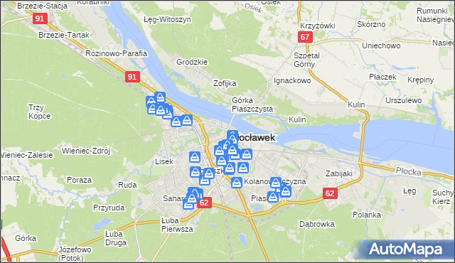 mapa Włocławka, Włocławek na mapie Targeo