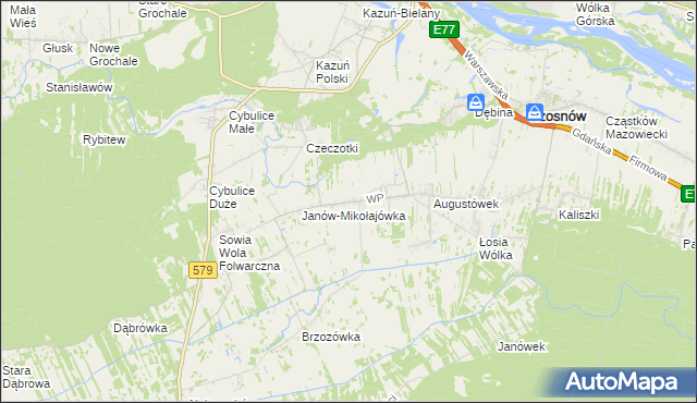 mapa Wólka Czosnowska, Wólka Czosnowska na mapie Targeo