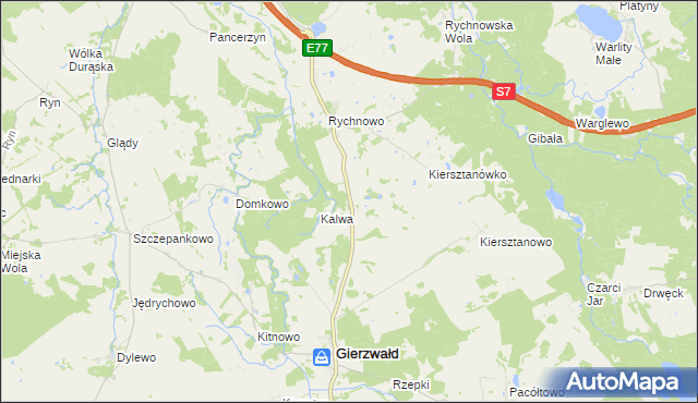 mapa Wróble gmina Grunwald, Wróble gmina Grunwald na mapie Targeo