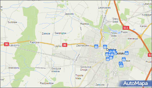 mapa Zacharzew, Zacharzew na mapie Targeo