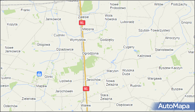 mapa Zieleniew gmina Krośniewice, Zieleniew gmina Krośniewice na mapie Targeo