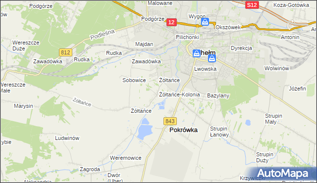 mapa Żółtańce-Kolonia, Żółtańce-Kolonia na mapie Targeo