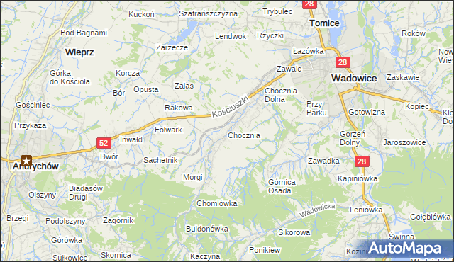 mapa Chocznia, Chocznia na mapie Targeo