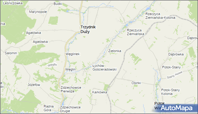 mapa Łychów Szlachecki, Łychów Szlachecki na mapie Targeo