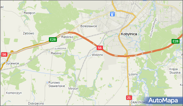 mapa Widzino, Widzino na mapie Targeo