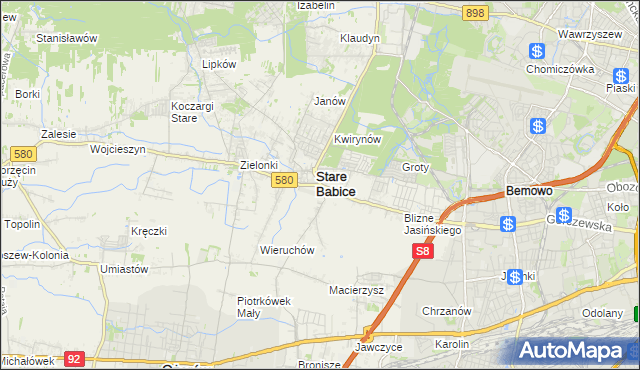 mapa Babice Nowe, Babice Nowe na mapie Targeo
