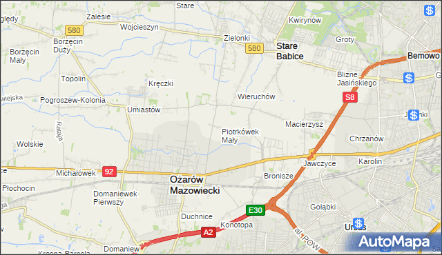 mapa Piotrkówek Mały, Piotrkówek Mały na mapie Targeo