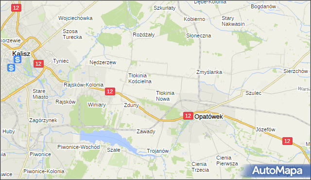 mapa Tłokinia Nowa, Tłokinia Nowa na mapie Targeo