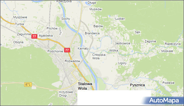 mapa Chłopska Wola, Chłopska Wola na mapie Targeo