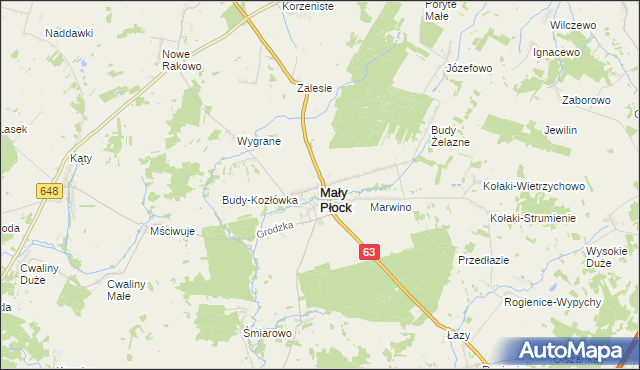 mapa Mały Płock, Mały Płock na mapie Targeo