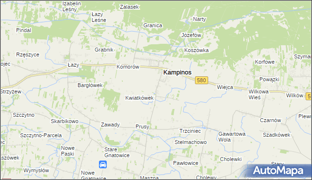 mapa Podkampinos, Podkampinos na mapie Targeo