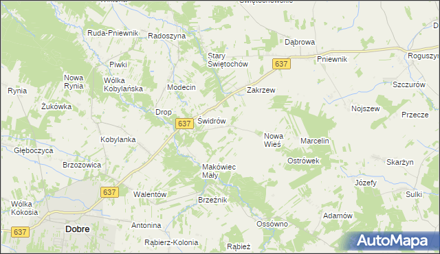 mapa Sąchocin, Sąchocin na mapie Targeo