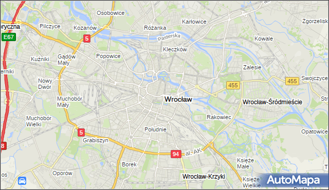 mapa Wrocławia, Wrocław na mapie Targeo