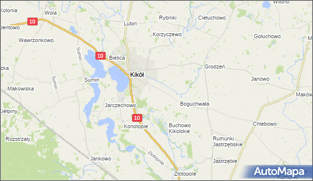 mapa Kikół-Wieś, Kikół-Wieś na mapie Targeo