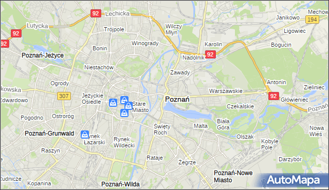 mapa Poznania, Poznań na mapie Targeo