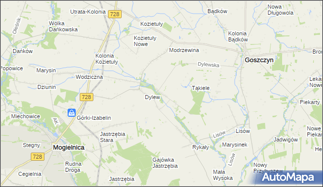 mapa Sielec gmina Goszczyn, Sielec gmina Goszczyn na mapie Targeo