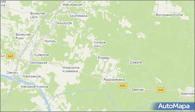 mapa Prowały, Prowały na mapie Targeo