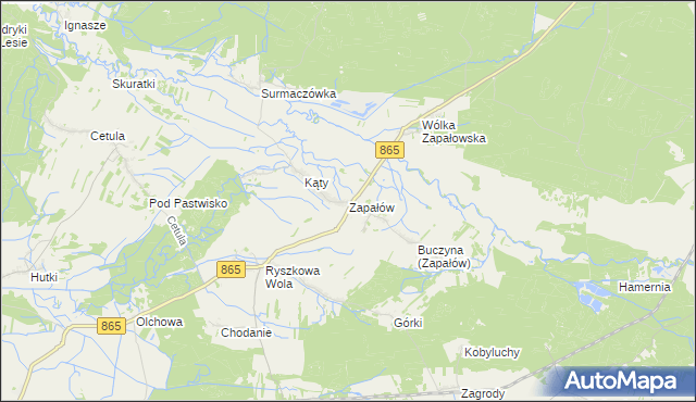mapa Zapałów, Zapałów na mapie Targeo