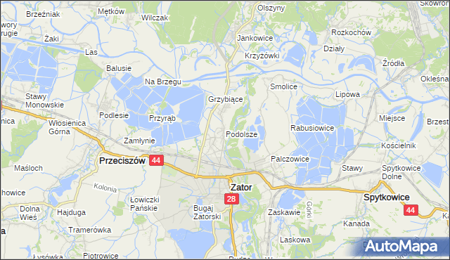 mapa Podolsze, Podolsze na mapie Targeo