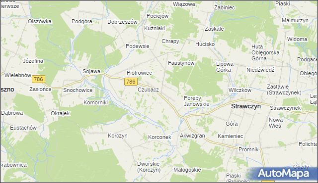 mapa Ruda Strawczyńska, Ruda Strawczyńska na mapie Targeo