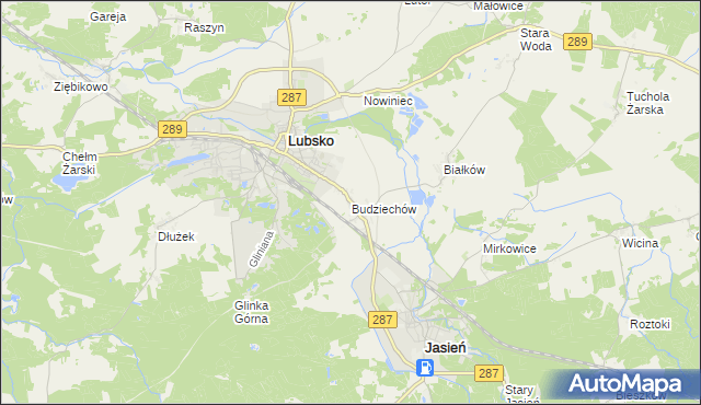 mapa Budziechów, Budziechów na mapie Targeo