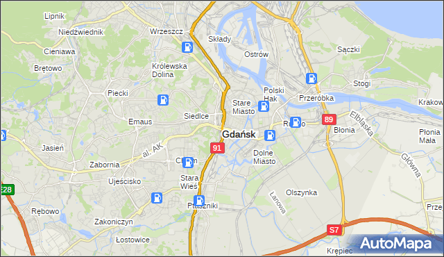 mapa Gdańska, Gdańsk na mapie Targeo