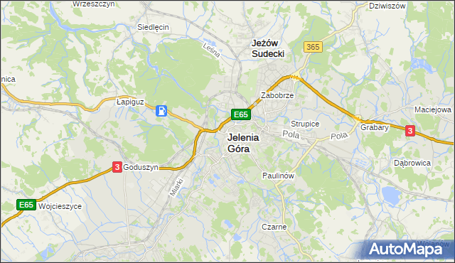 mapa Jelenia Góra, Jelenia Góra na mapie Targeo