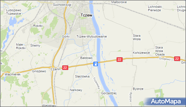 mapa Knybawa, Knybawa na mapie Targeo