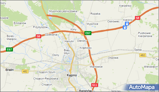 mapa Krążkowy, Krążkowy na mapie Targeo