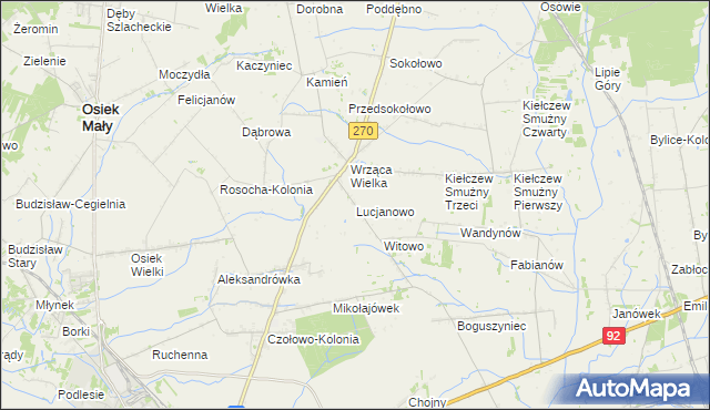 mapa Lucjanowo, Lucjanowo na mapie Targeo