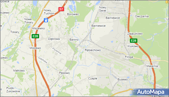 mapa Rębiechowo, Rębiechowo na mapie Targeo