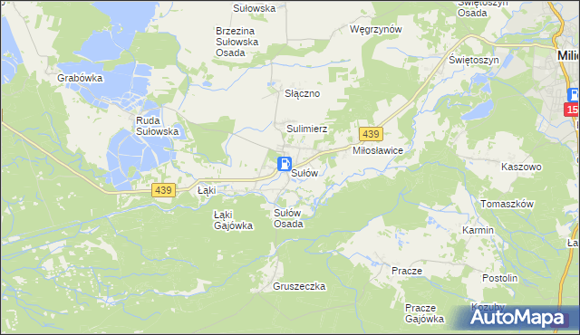 mapa Sułów gmina Milicz, Sułów gmina Milicz na mapie Targeo