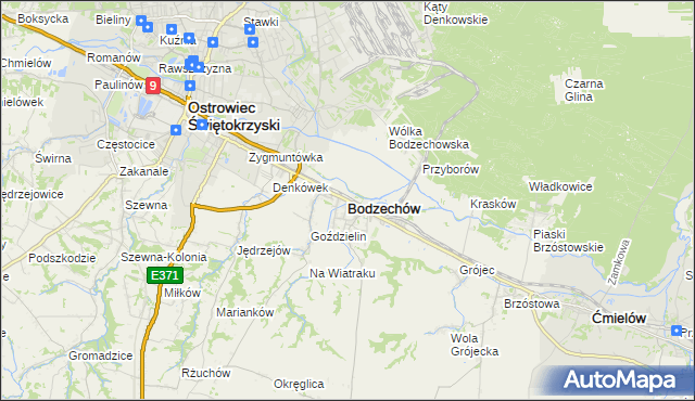 mapa Bodzechów, Bodzechów na mapie Targeo